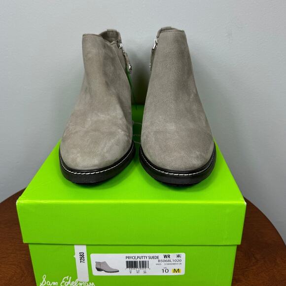 New Sam Edelman Pryce Ankle Bootie in Putty Suede Women's Size 10 - Picture 3 of 10